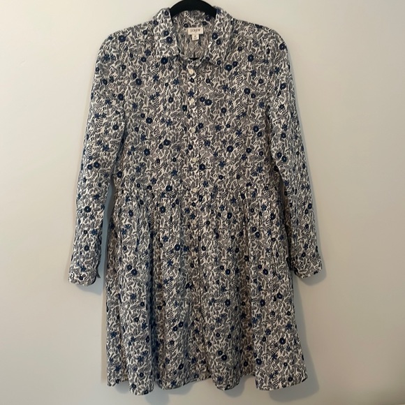J. Crew Dresses & Skirts - J. Crew Button Shirt Dress - Navy and Royal Floral